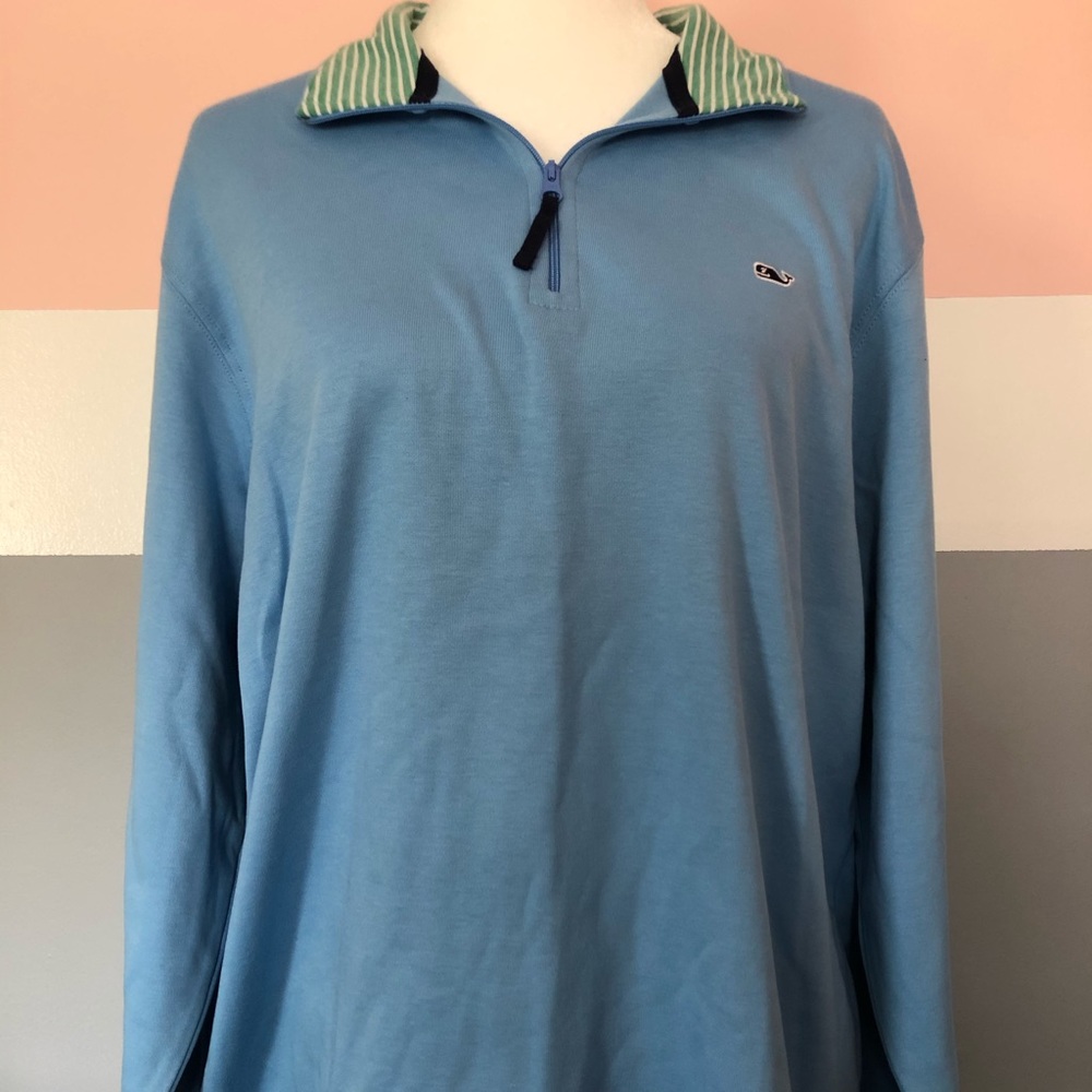 vineyard vines blue quarter zip